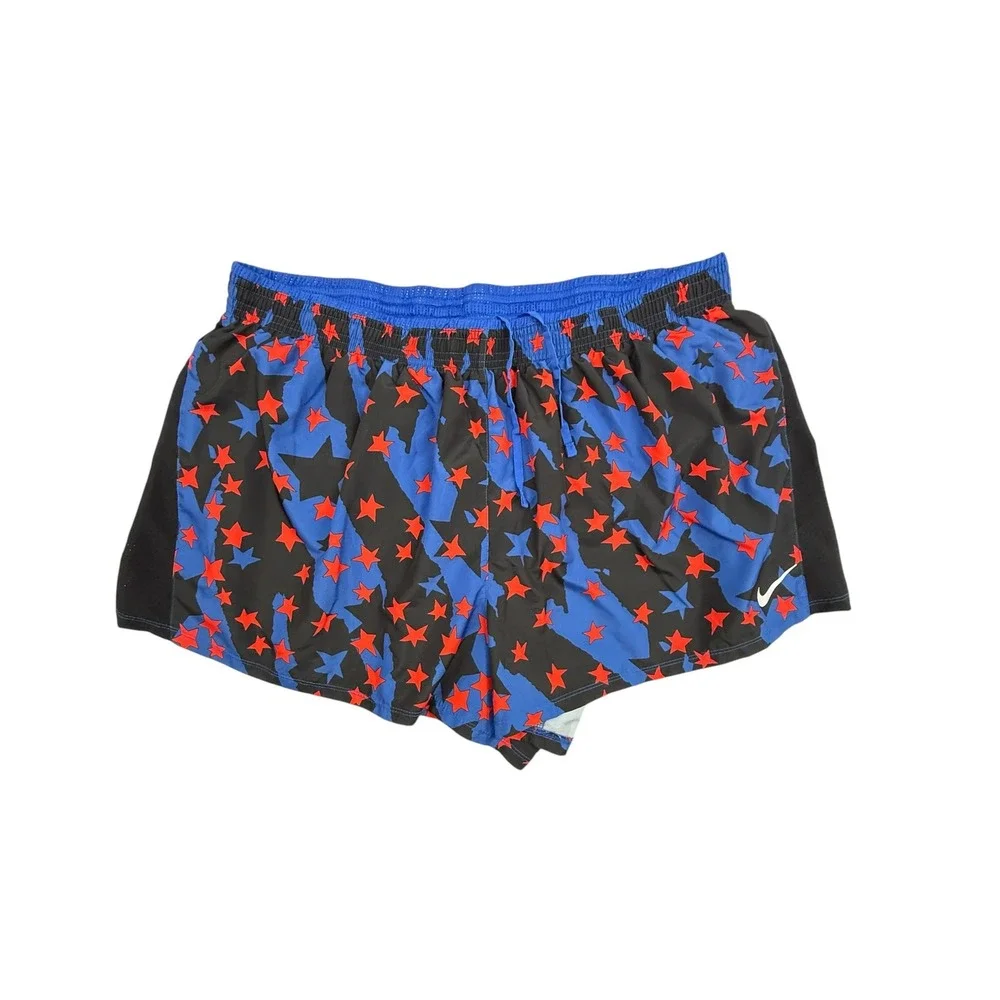 Nike Running Shorts Mens 2X Blue Star Print Dri-Fit Athletic Performance